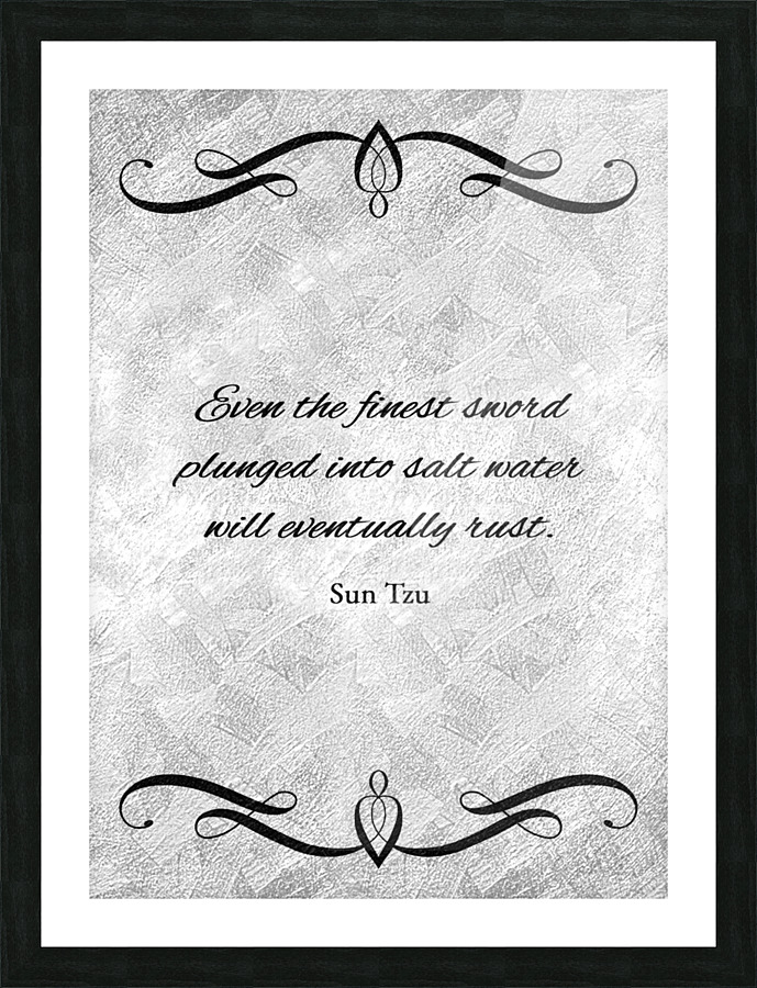 sword and salt water silver Picture Frame print
