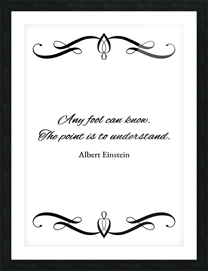 know and understand Picture Frame print