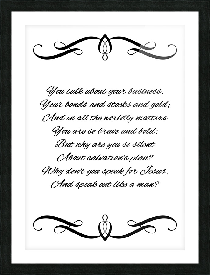 speak for Jesus Picture Frame print