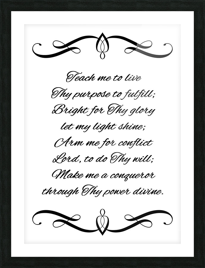 teach me to live Picture Frame print