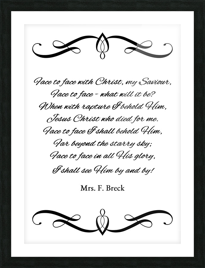 face to face Picture Frame print
