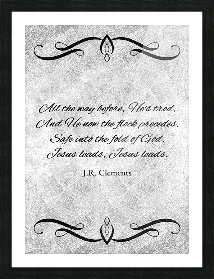 Jesus leads silver Picture Frame print