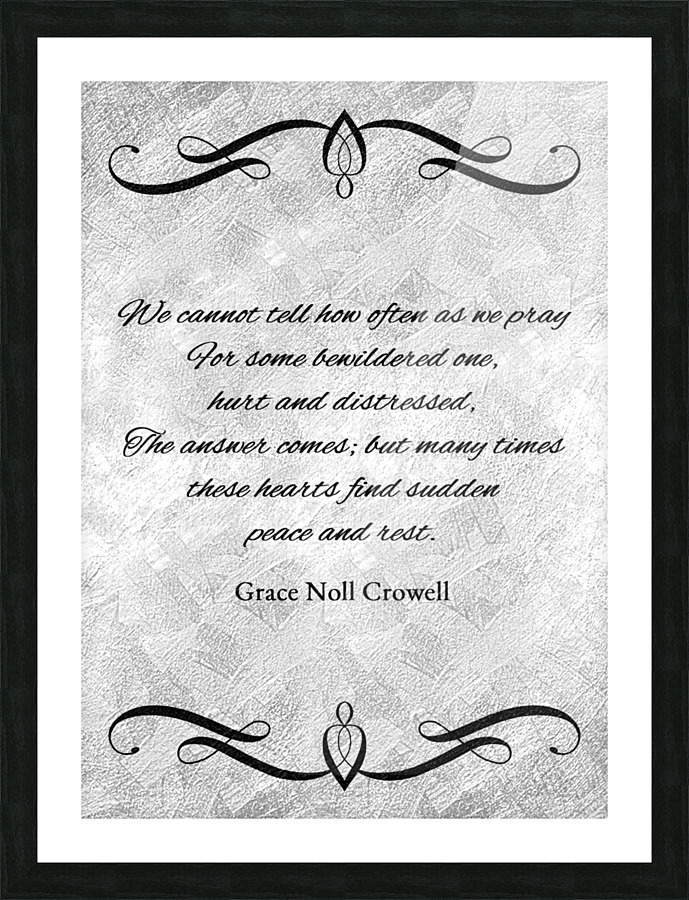 prayer peace rest silver Picture Frame print