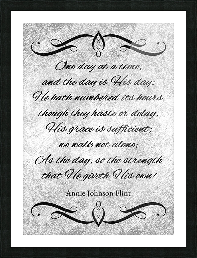 sufficient grace silver Picture Frame print