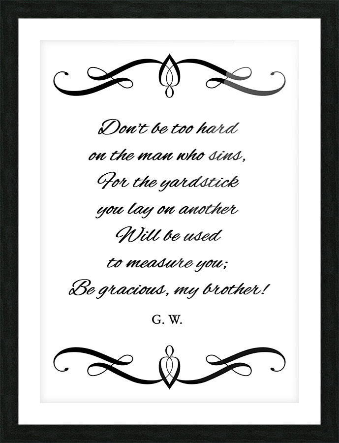 gracious judgments Picture Frame print