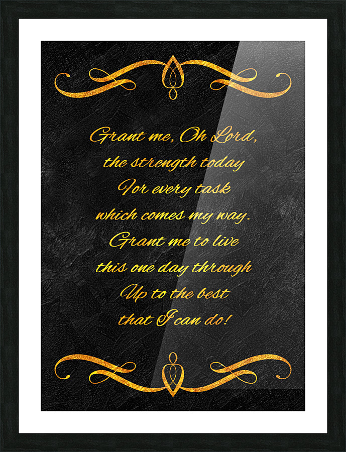 strength for the task gold Picture Frame print