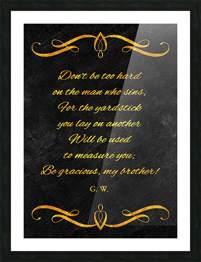gracious judgments gold Picture Frame print