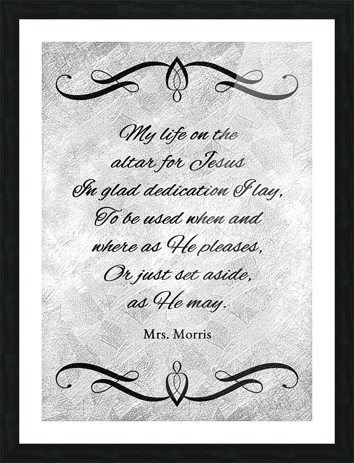 glad dedication silver Picture Frame print