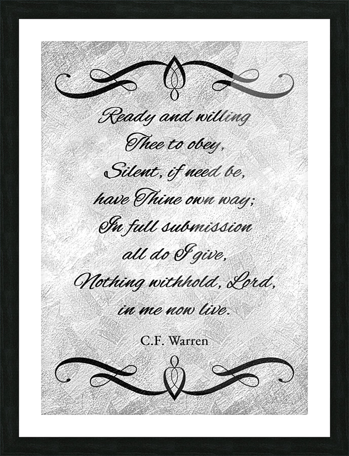 ready and willing silver Picture Frame print
