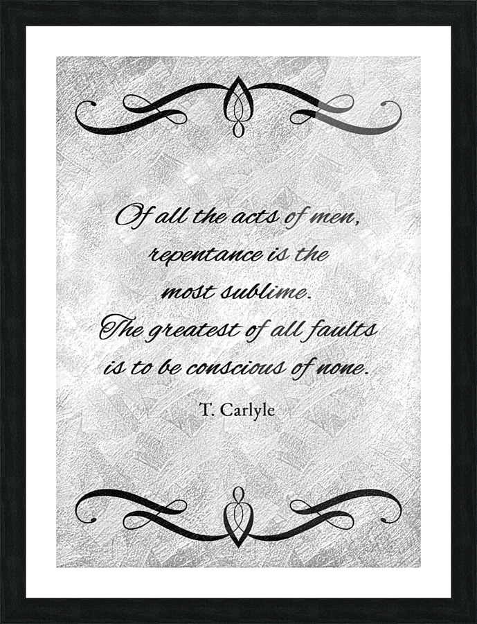 sublime repentance  silver Picture Frame print