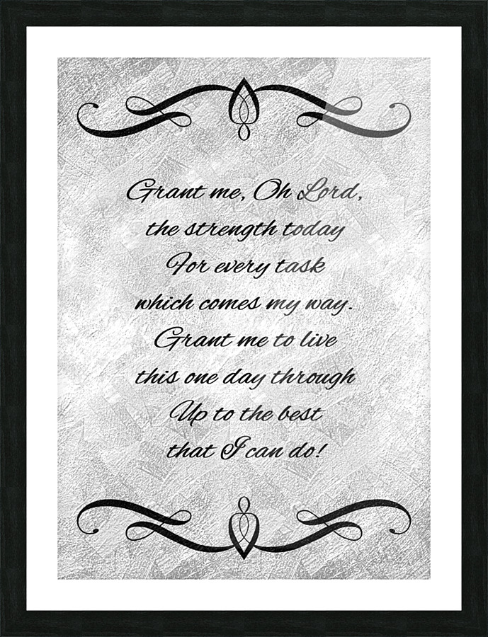 strength for the task silver Picture Frame print