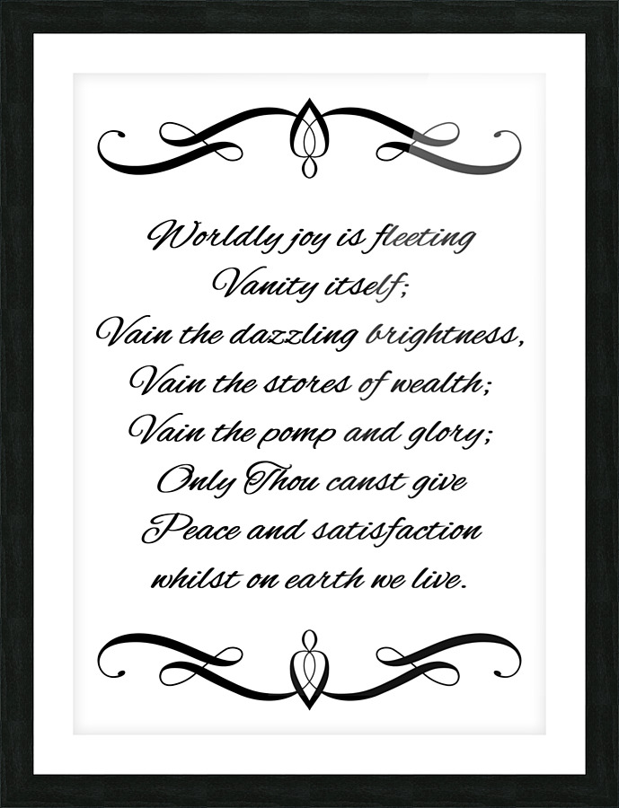 all is vanity Picture Frame print