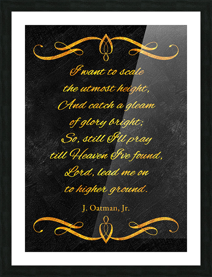 higher ground gold Picture Frame print