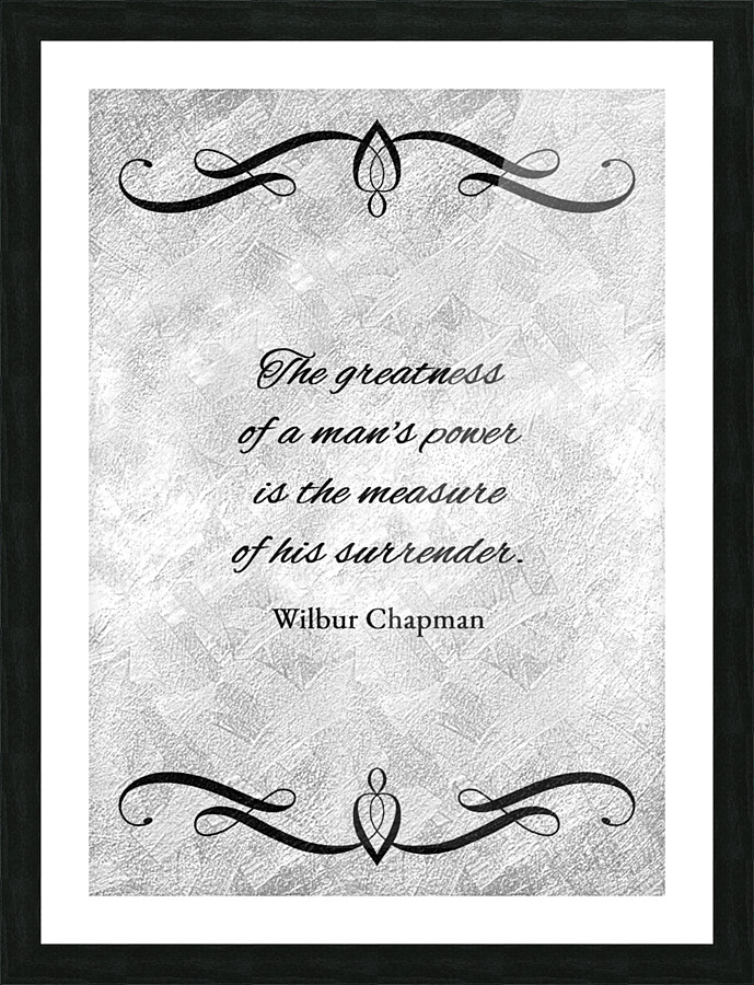 power and surrender silver Picture Frame print