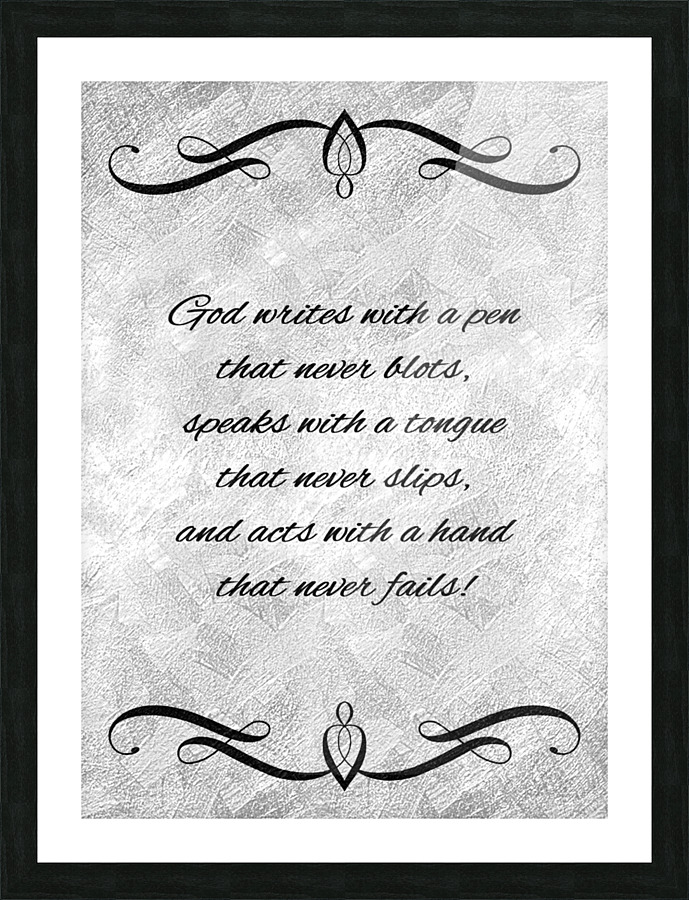 God never fails silver Picture Frame print