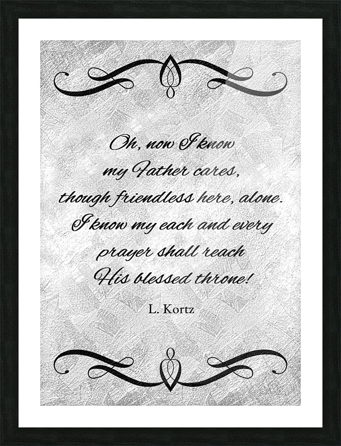 God cares silver Picture Frame print