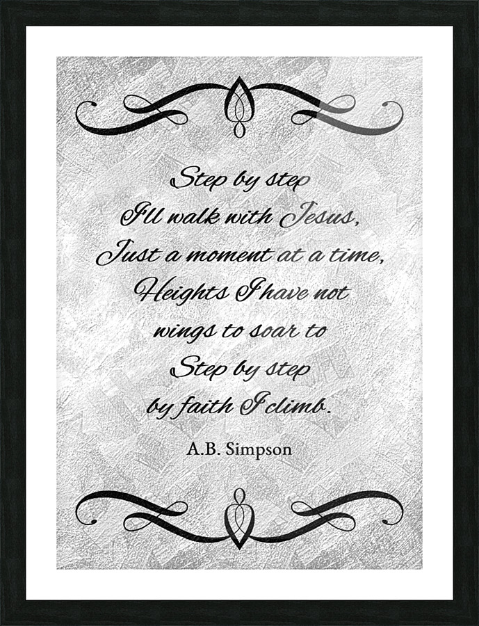 walking with Jesus silver Picture Frame print