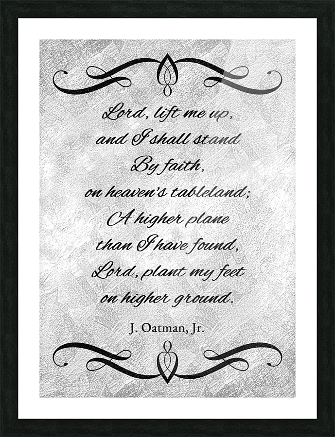 higher ground silver Picture Frame print