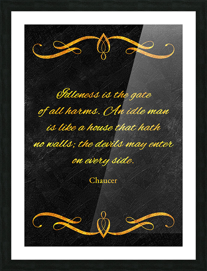 be not idle gold Picture Frame print
