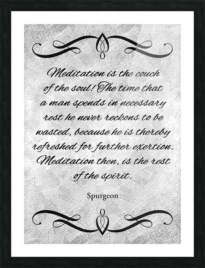 meditation silver Picture Frame print