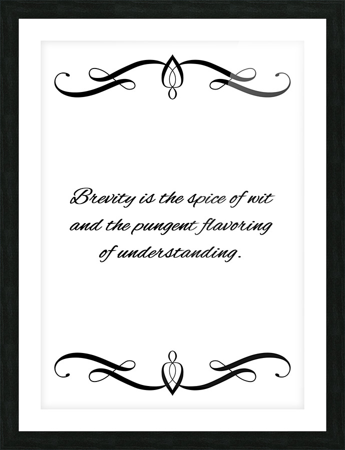 brevity and wit Picture Frame print