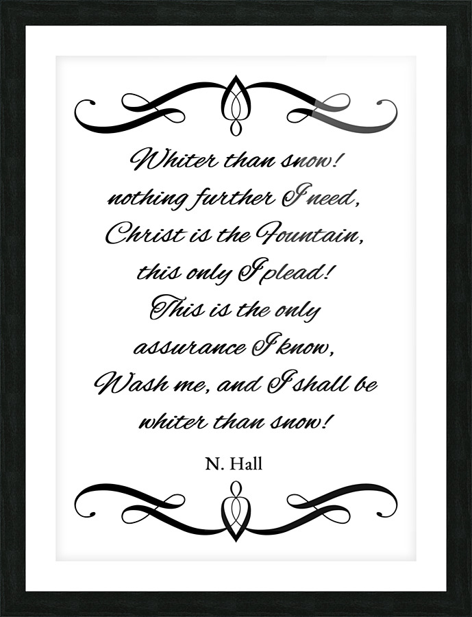whiter than snow Picture Frame print