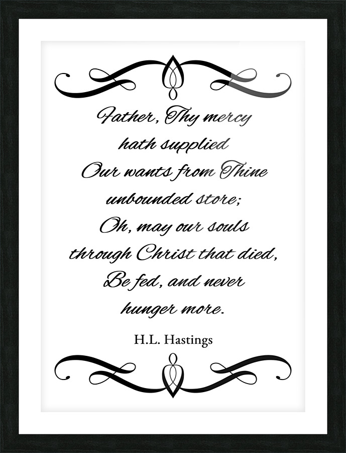 never hunger Picture Frame print