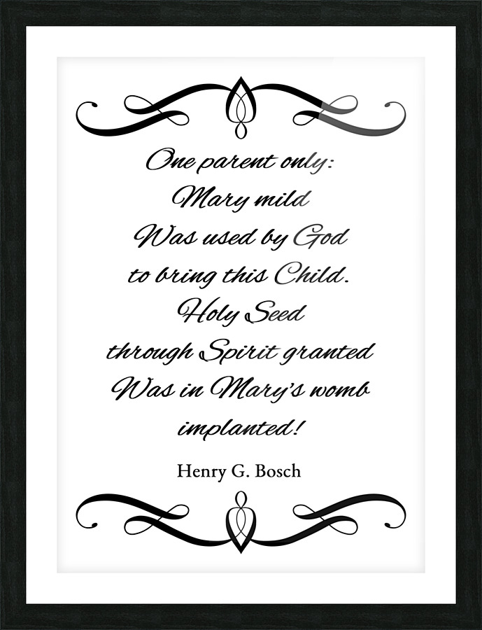 virgin birth Picture Frame print
