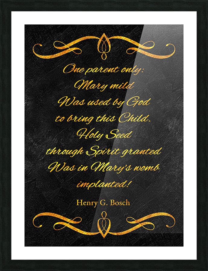 virgin birth gold Picture Frame print