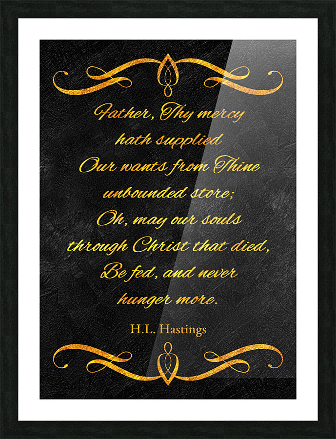 never hunger gold Picture Frame print