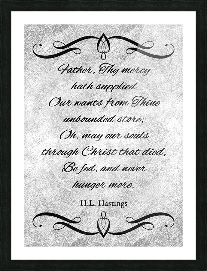 never hunger silver Picture Frame print