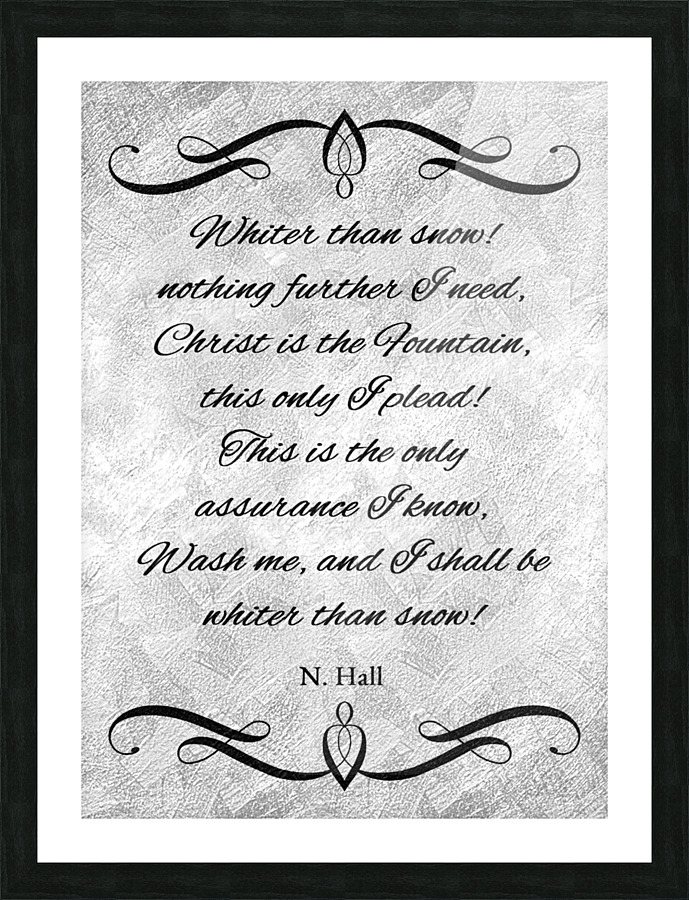 whiter than snow silver Picture Frame print