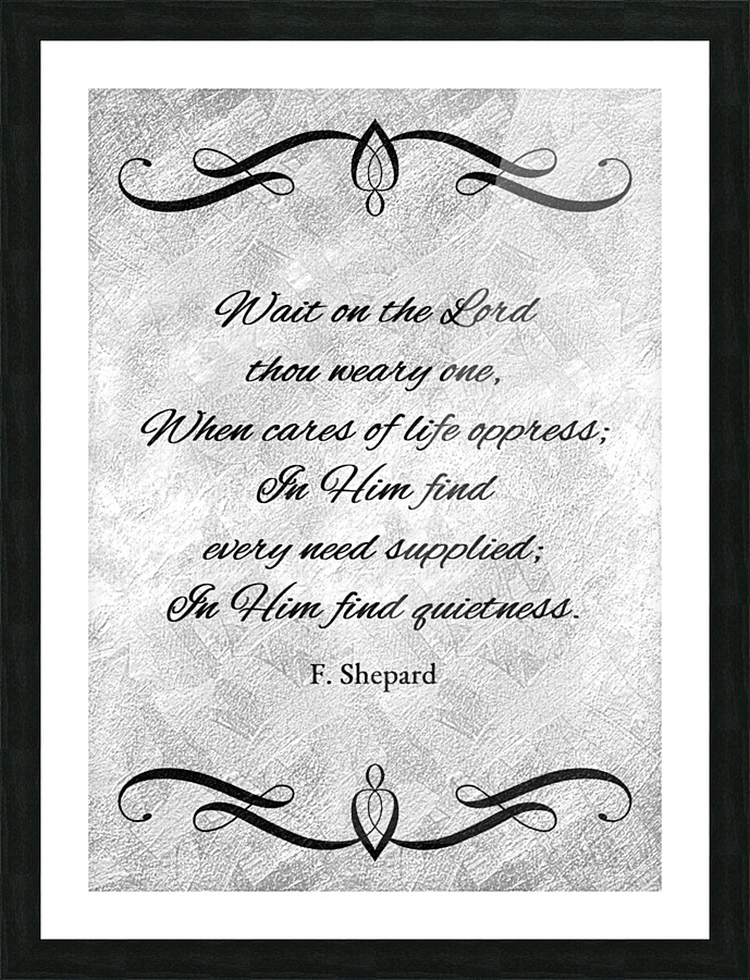wait on the Lord silver Picture Frame print