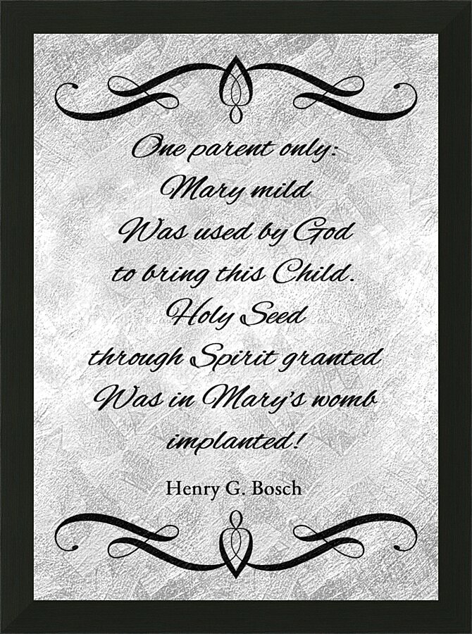 virgin birth silver Picture Frame print