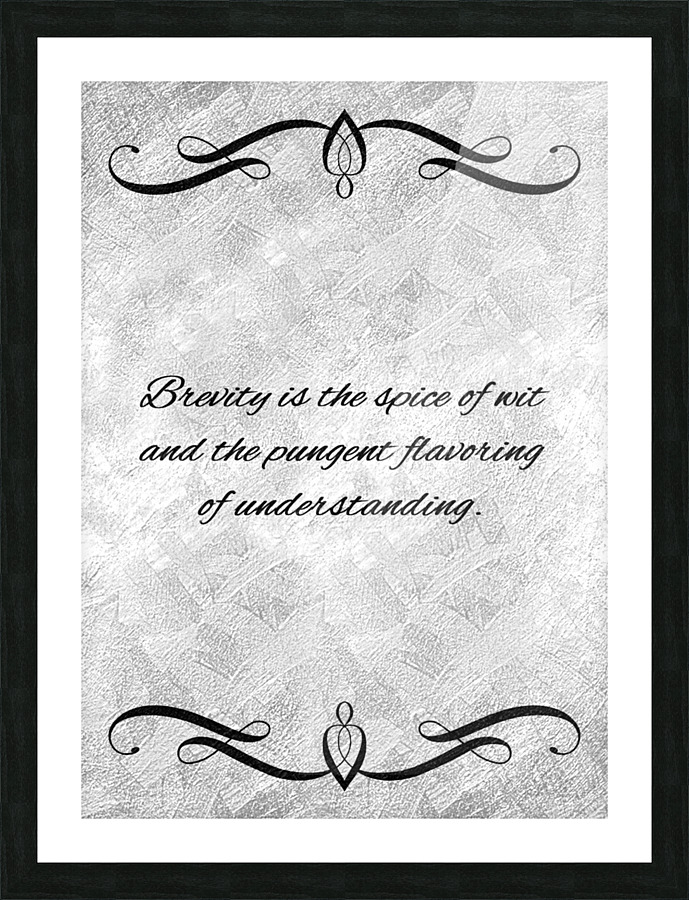 brevity and wit silver Picture Frame print