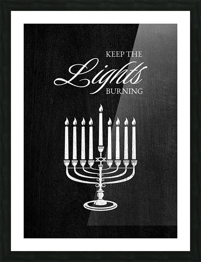 hanukkah lights silver Picture Frame print