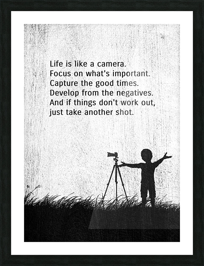 life camera 2 charcoal Picture Frame print