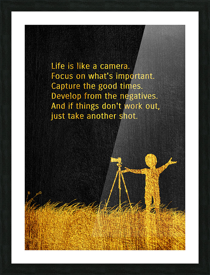 life camera 2 gold Picture Frame print