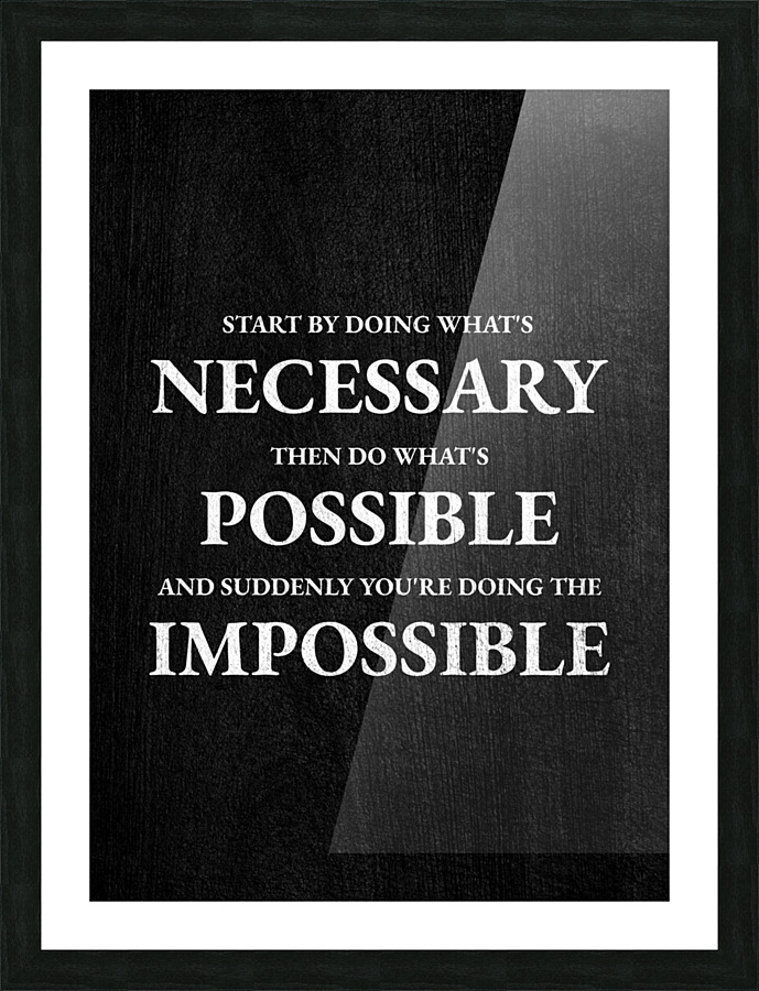 necessary possible impossible silver Picture Frame print