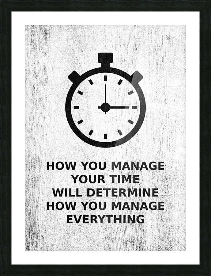 time management charcoal Picture Frame print