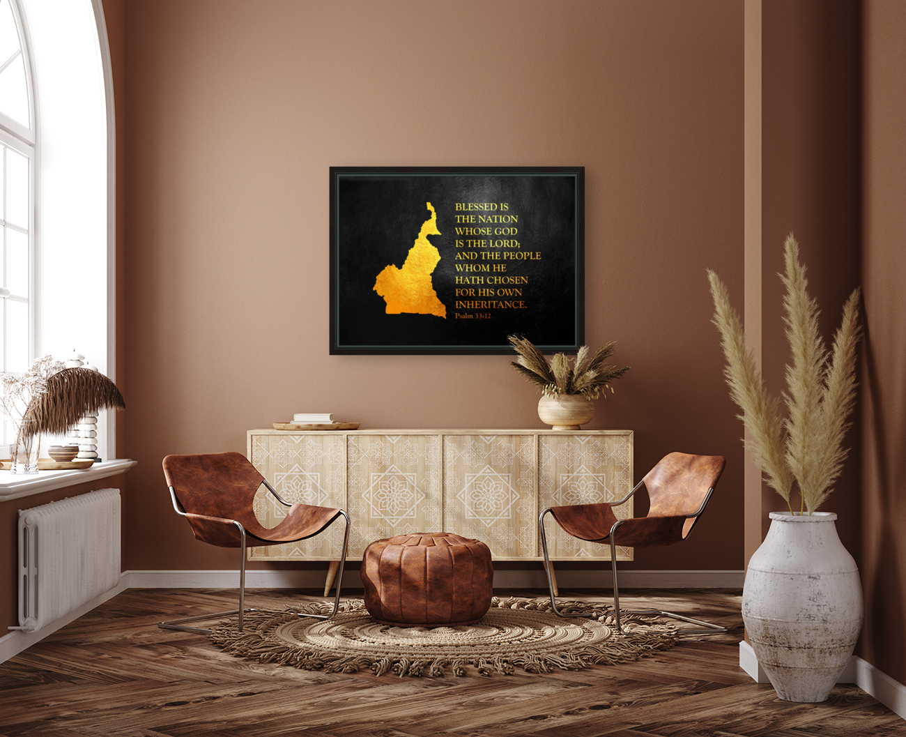 Cameroon Gold Map Wall Art Reproduction