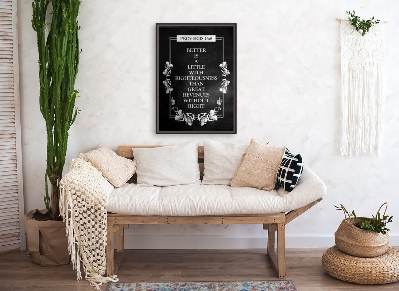 Proverbs 16:8 Bible Verse Wall Art Reproduction