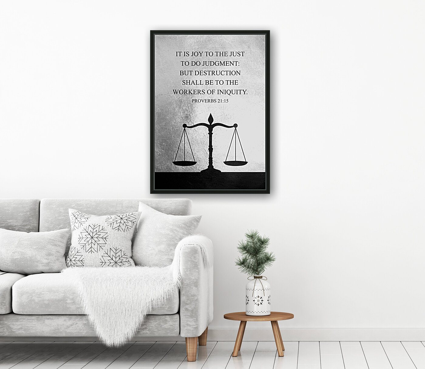 Proverbs 21:15 Bible Verse Wall Art Reproduction