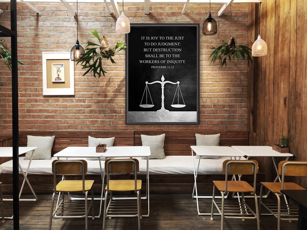 Proverbs 21:15 Bible Verse Wall Art Reproduction