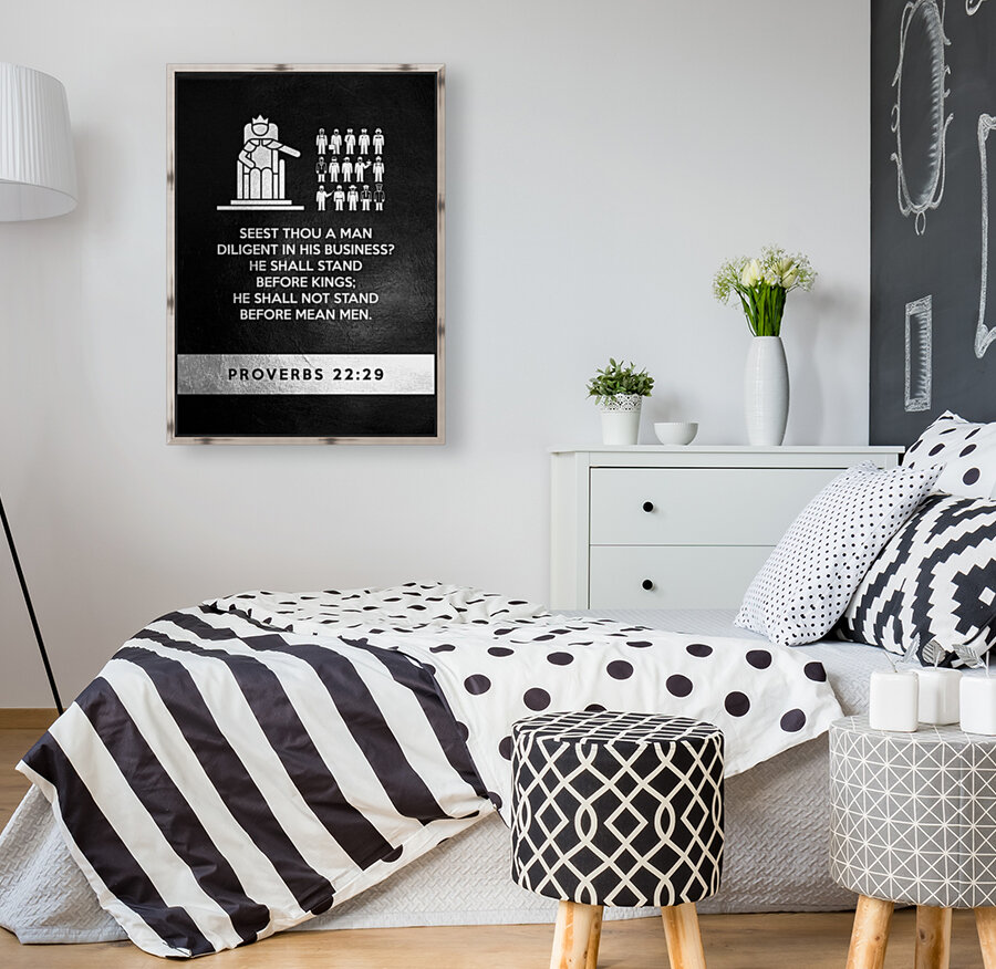 Proverbs 22:29 Bible Verse Wall Art Reproduction