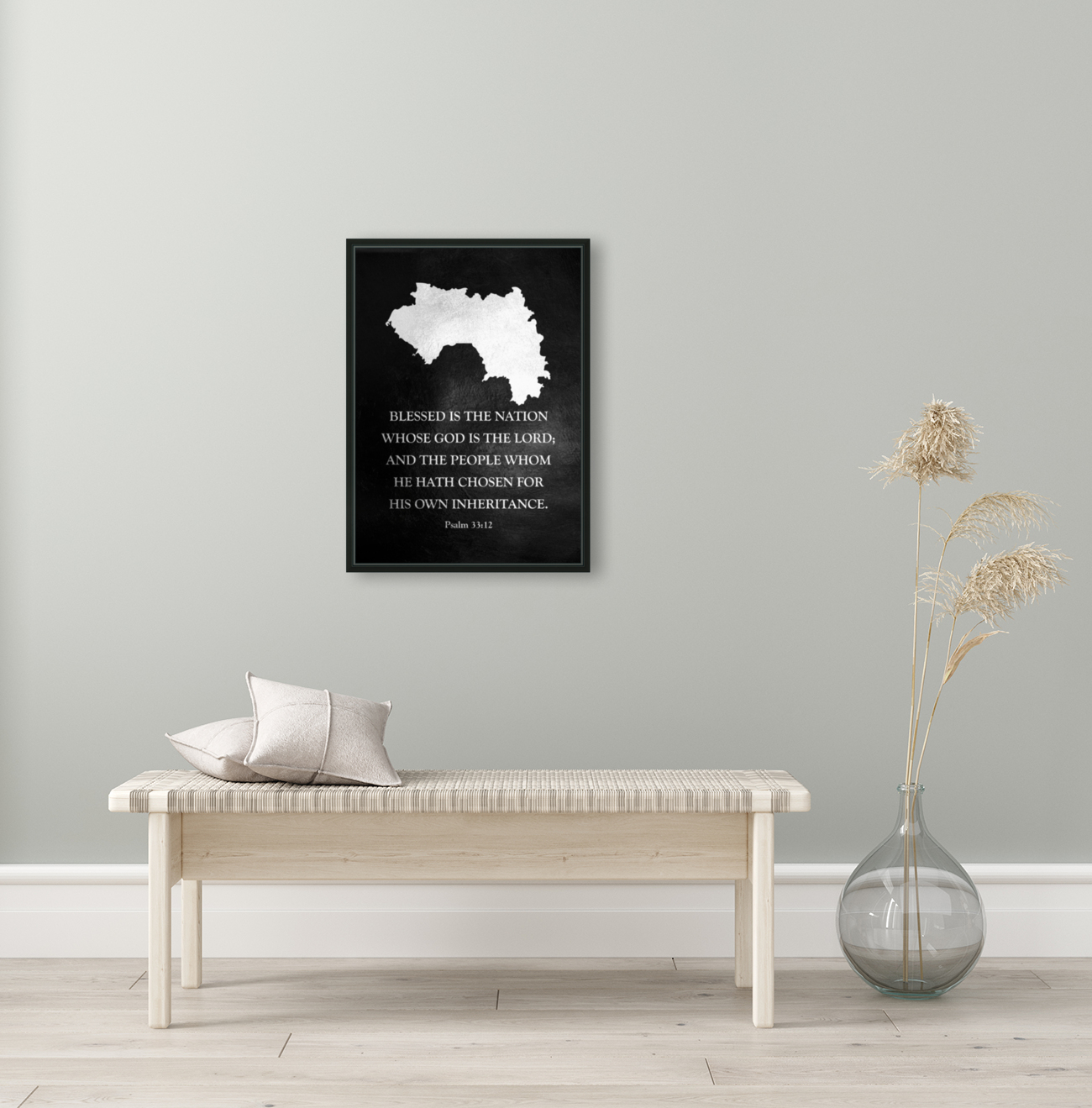 Guinea Silver Map Wall Art Reproduction