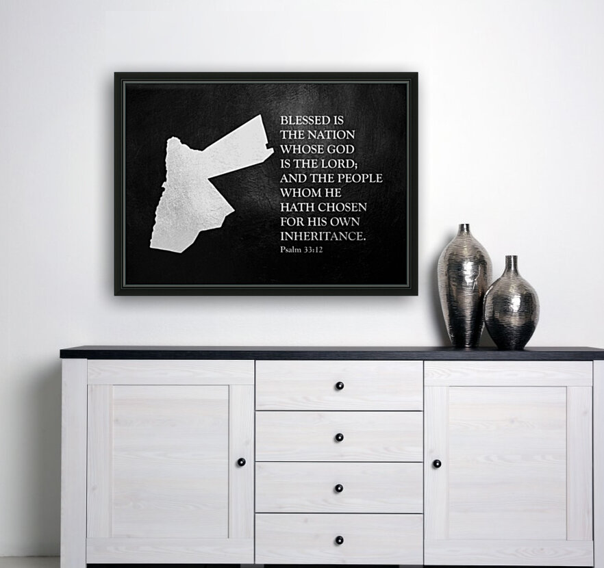 Jordan Silver Map Wall Art Reproduction