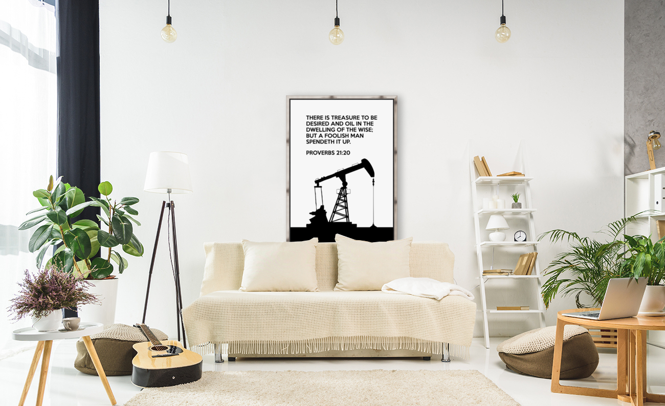 Proverbs 21 20 white Reproduction