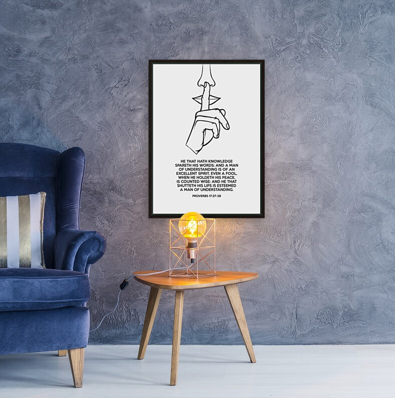 Proverbs 17 27 28 white Reproduction
