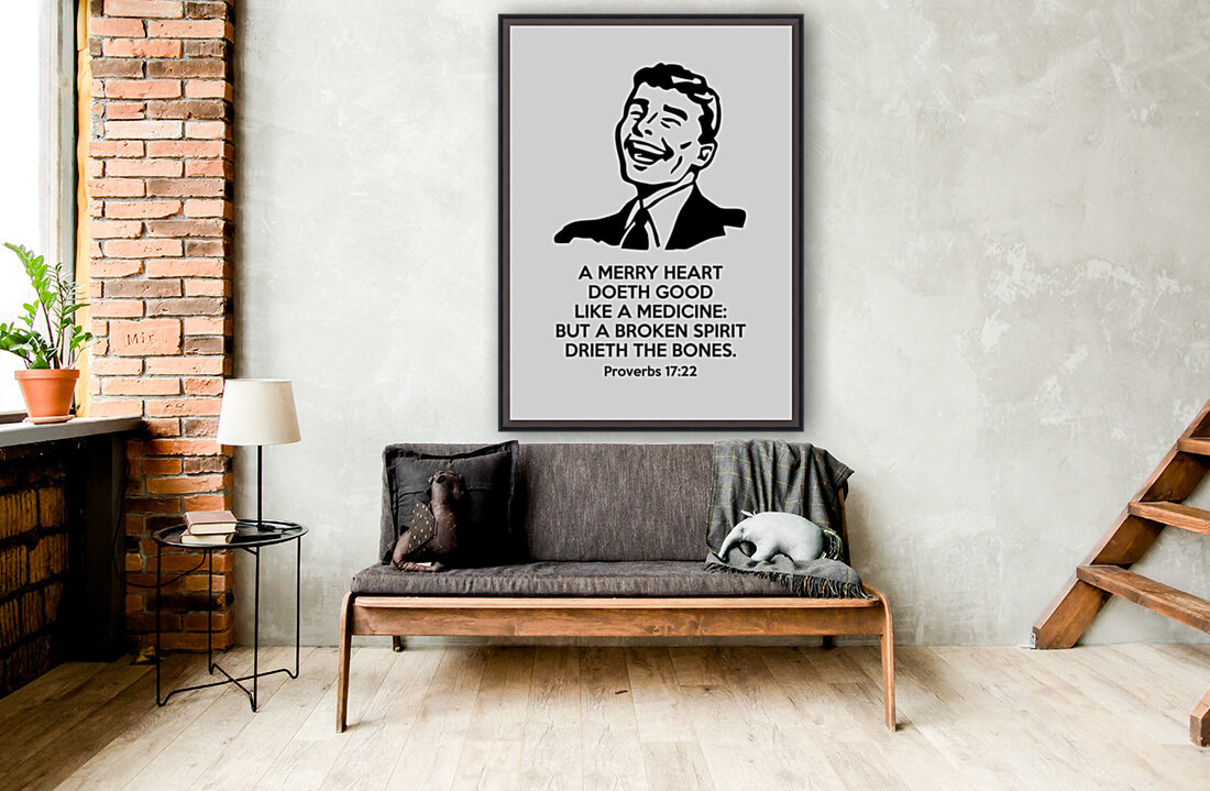 Proverbs 17 22 white Reproduction